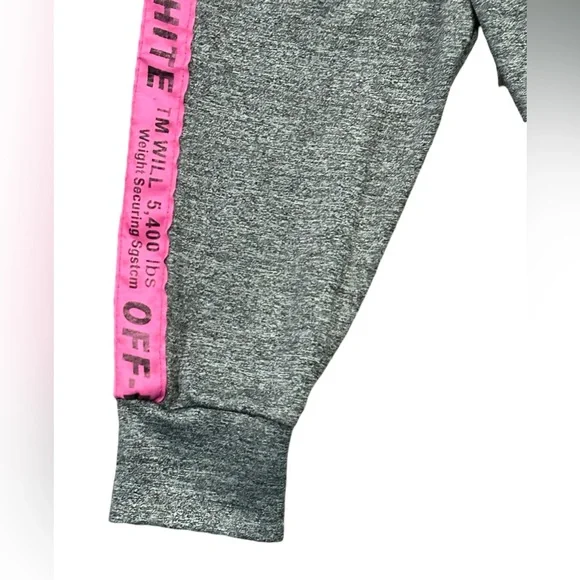 Off-White TM Will 5,400 Womens Gray Pink Cropped Joggers Workout Pants Sz S/M